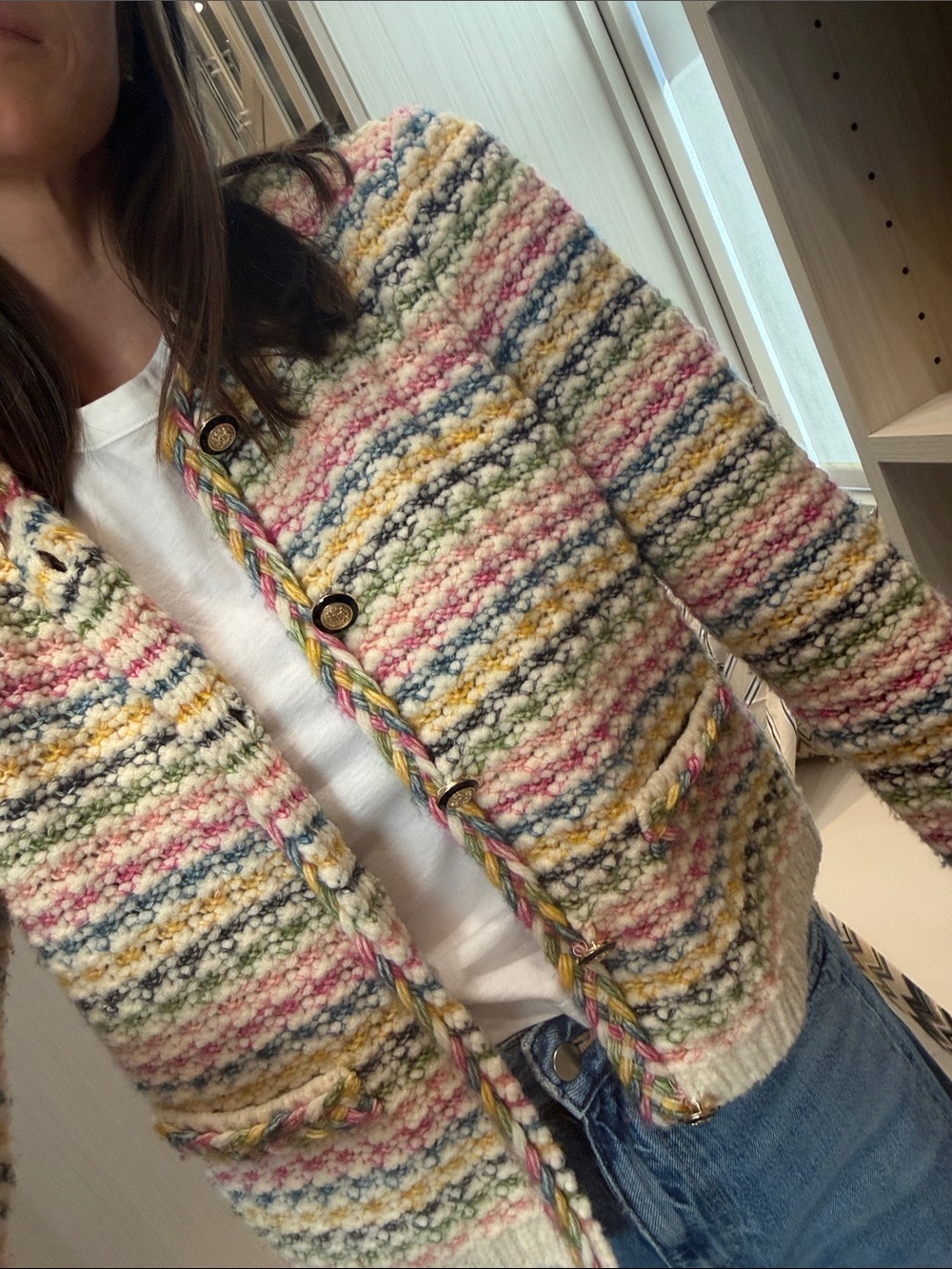 ba&sh Multicolor Striped Knit Tweed Jacket - Picture 3 of 4